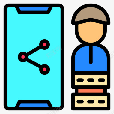 共享网络和数据库3线性颜色图标图标