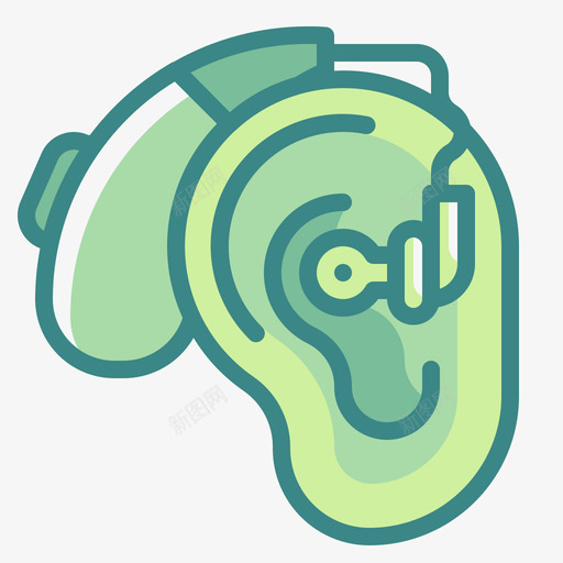 助听器医疗技术双音图标svg_新图网 https://ixintu.com 助听器 助听器卡通 医疗 双音 技术