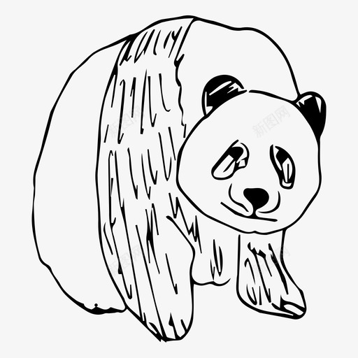 熊猫动物自然图标svg_新图网 https://ixintu.com 动物 熊猫 素描 自然