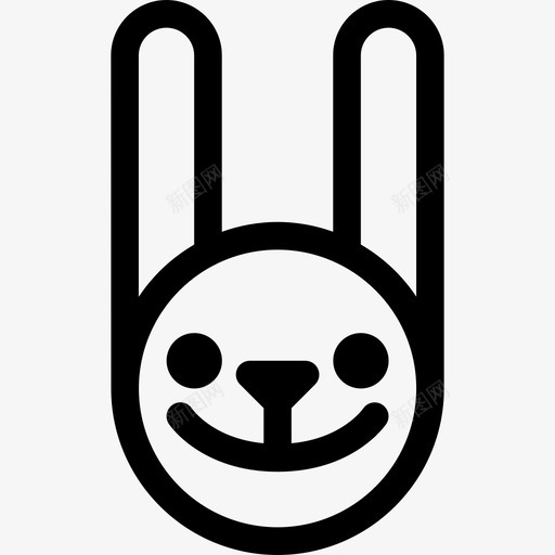 欢快的兔子表情动物表情图标svg_新图网 https://ixintu.com 兔子 动物 快的 欢快 表情