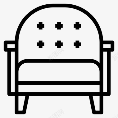 扶手椅家具140线性图标图标