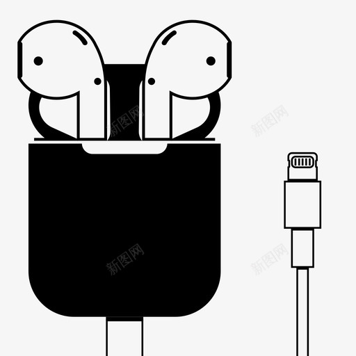 airpods充电applecable图标svg_新图网 https://ixintu.com airpods apple cable lightning 充电 设备