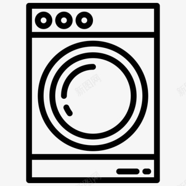 洗衣机电器7线性图标图标