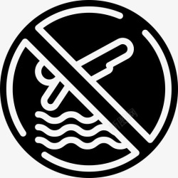 禁止潜水禁止潜水警告标志3加油图标高清图片