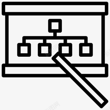 白板工作区50线性图标图标