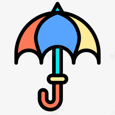 彩色伞旅行工具图标图标