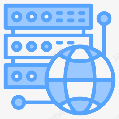 数据库网络和数据库4蓝色图标图标