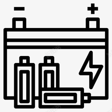 电池生态系统1线性图标图标