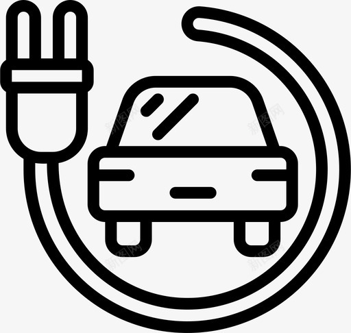 充电智能汽车1线性图标svg_新图网 https://ixintu.com 充电 智能 汽车 线性