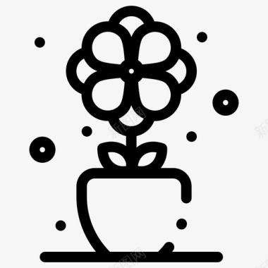 花盆栽礼物图标图标