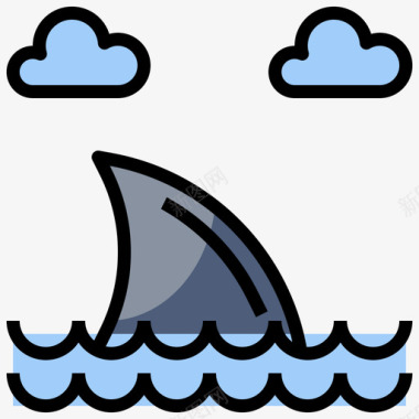 鲨鱼潜水39线形颜色图标图标