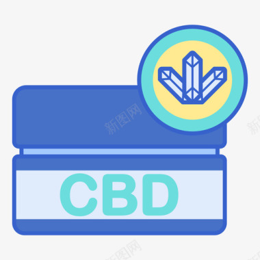 Cbd晶体Cbd油2线性颜色图标图标