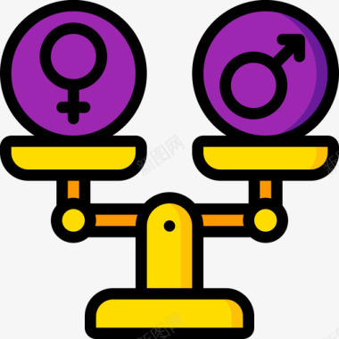 性别平等女权主义23线性色彩图标图标
