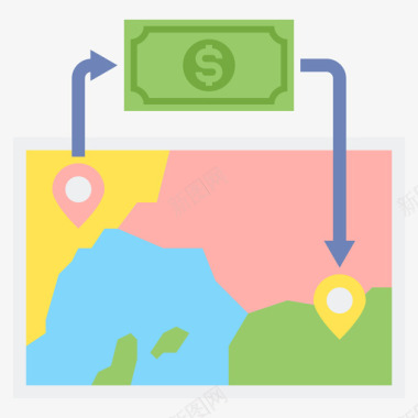寄钱汇款服务5平的图标图标