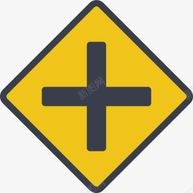 十字路口美国路标4平坦图标图标