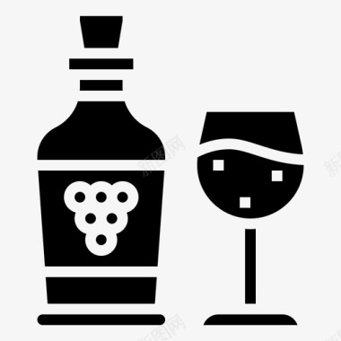 葡萄酒酒精饮料图标图标