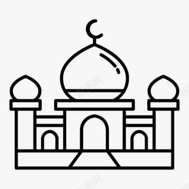 圣大清真寺圆顶伊斯兰教图标图标