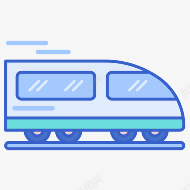 线路颜色冬季列车旅行图标图标