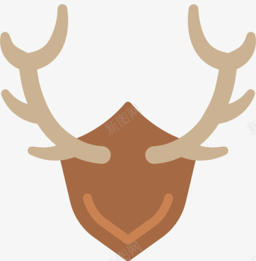 鹿狩猎12平坦图标图标