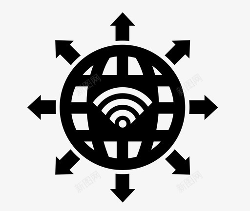 全球化地球扩展图标svg_新图网 https://ixintu.com wifi 全球化 地球 扩展 智能家居