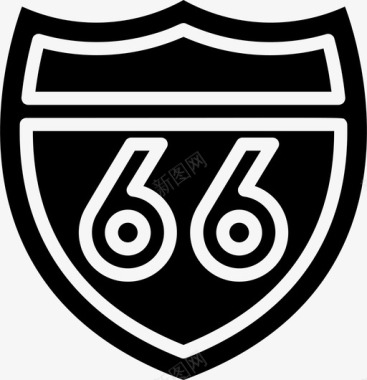 66号公路美国路标2号填充图标图标