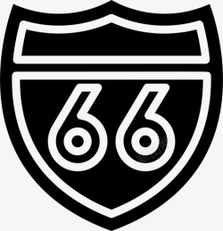 美国66号公路66号公路美国路标2号填充图标高清图片