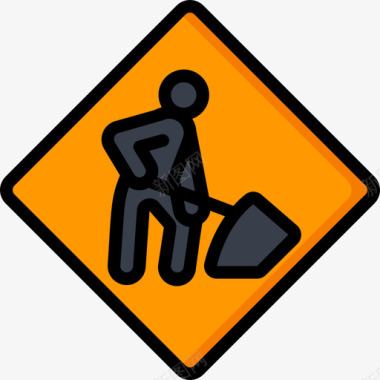 道路工程美国路标1线形颜色图标图标