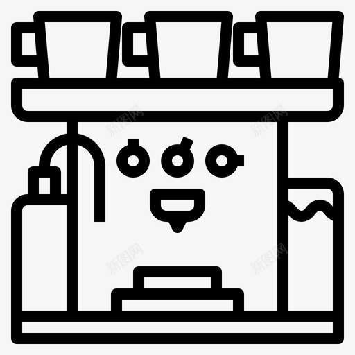 咖啡机厨房91线性图标svg_新图网 https://ixintu.com 厨房 咖啡机 线性