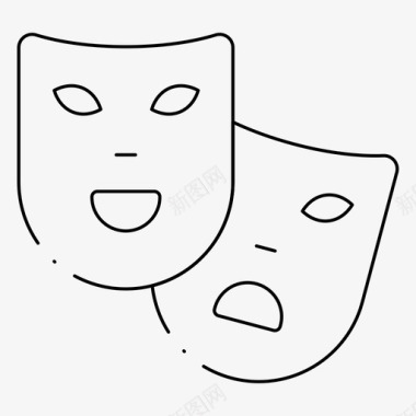 面具戏剧狂欢节图标图标