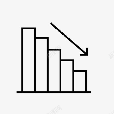 条形图向下数据金融图标图标