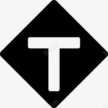 T路口美国路标2号填充图标图标