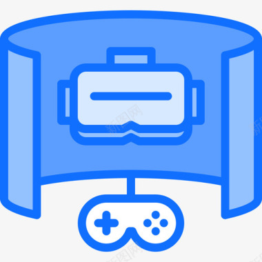 Vr眼镜视频游戏14蓝色图标图标