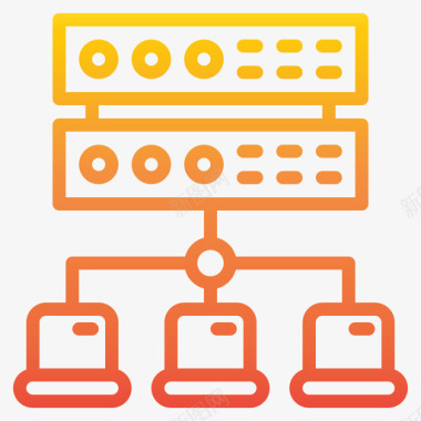 网络网络和数据库2梯度图标图标