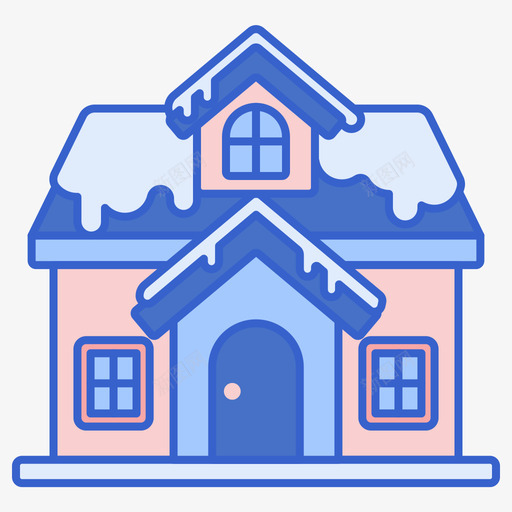房子冬季旅行线性颜色图标svg_新图网 https://ixintu.com 冬季 房子 旅行 线性 颜色