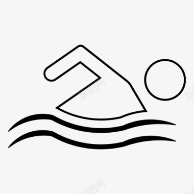 游泳沙滩奥运会图标图标