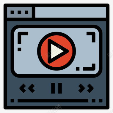 视频播放器youtuber3线性颜色图标图标
