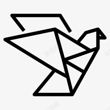 折纸鸟文化图标图标