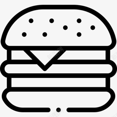 汉堡包instagram重点报道食物线性图标图标
