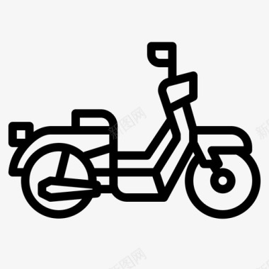复古摩托车摩托车手交通工具图标图标