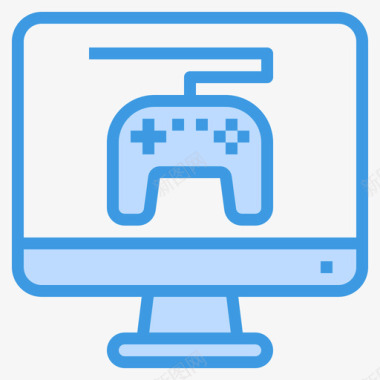 电脑游戏游戏控制器11蓝色图标图标
