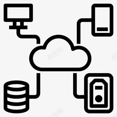 数字数据存储计算机连接图标图标