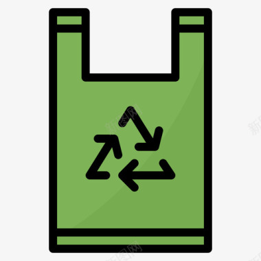 塑料塑料污染3线性颜色图标图标