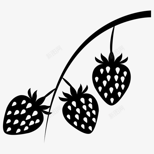 草莓在花园水果果树图标svg_新图网 https://ixintu.com 农业 固体 图标 天然 有机 果树 植物 水果 花园 草莓 食品