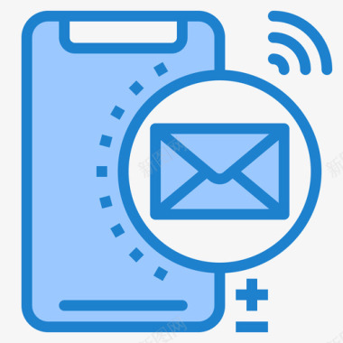 邮件智能手机31蓝色图标图标