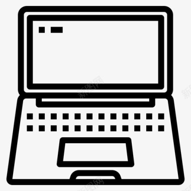 笔记本电脑小工具17线性图标图标