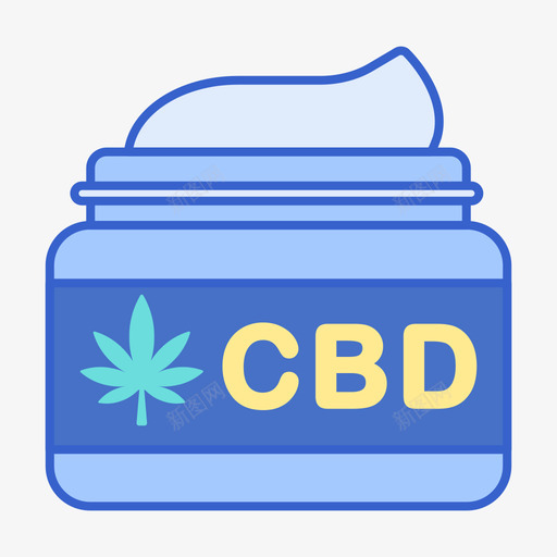 Cbd奶油Cbd油2线性颜色图标svg_新图网 https://ixintu.com Cbd 奶油 线性 颜色