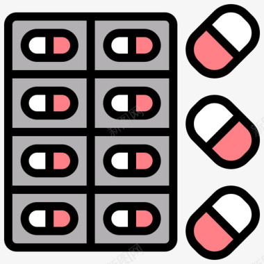 药物药店5线性颜色图标图标