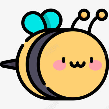 蜜蜂自然97线性颜色图标图标
