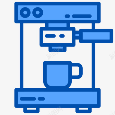 咖啡机电器9蓝色图标图标