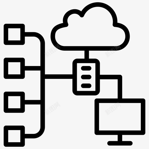 大数据数据分布数据层次图标svg_新图网 https://ixintu.com 云计算 分布 图标 在线 大数 存储 层次 数据 线图